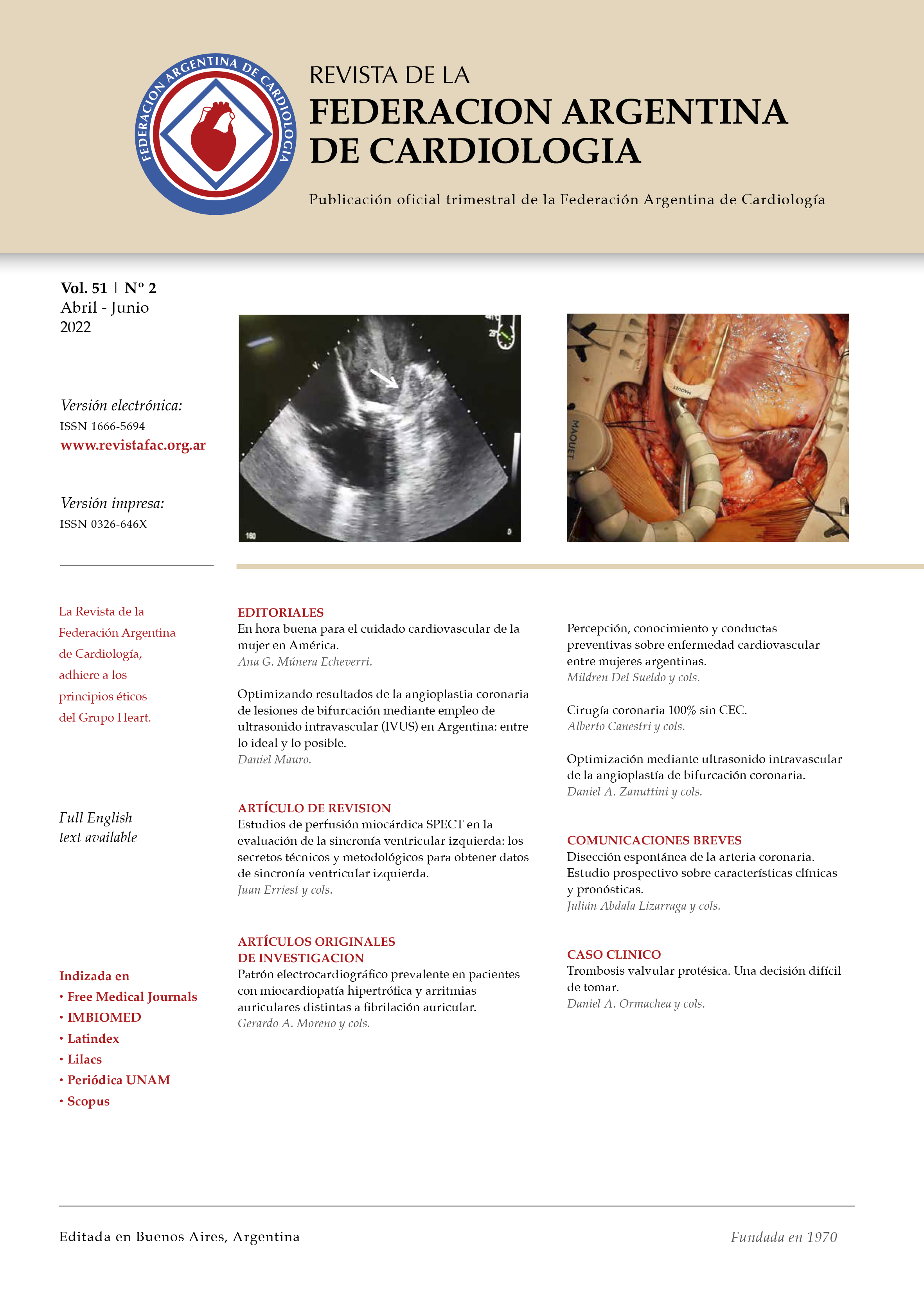					Ver Vol. 51 Núm. 2 (2022): Revista de la Federación Argentina de Cardiología
				